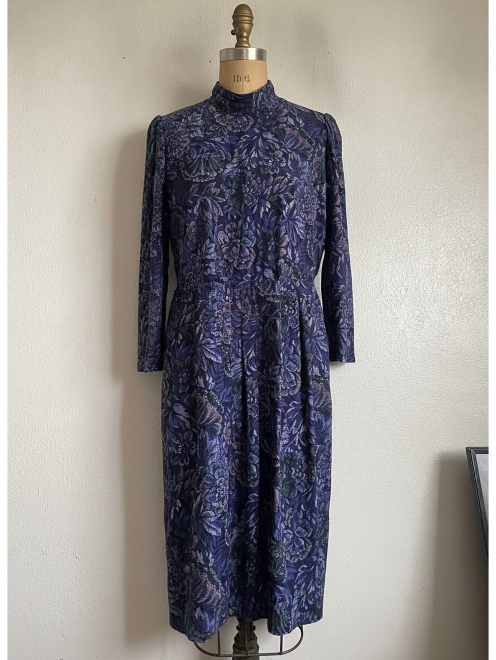 Jessica Howard dress 80’s whimsigoth mock neck floral tapestry print size 16